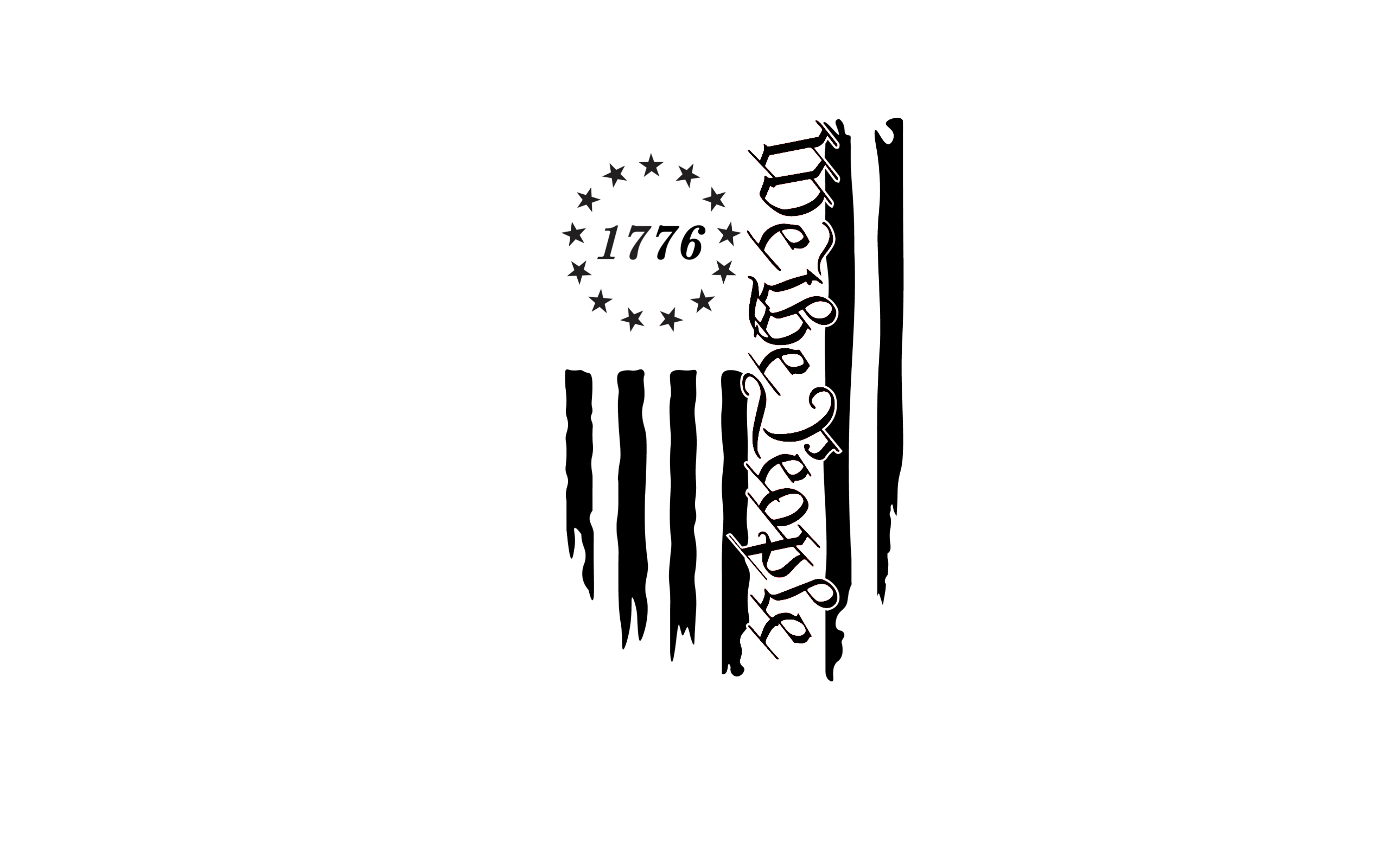 1776 We The People Distressed Flag Vinyl Sticker/Decal