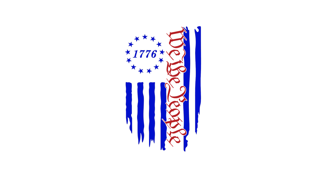 1776 We The People Distressed Flag Vinyl Sticker/Decal