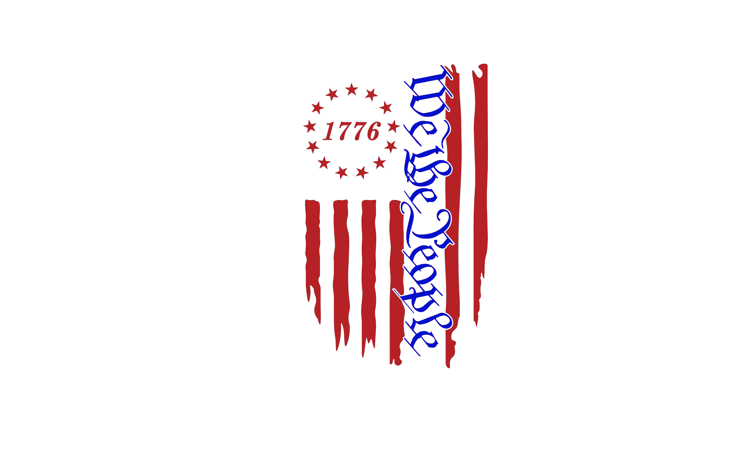 1776 We The People Distressed Flag Vinyl Sticker/Decal