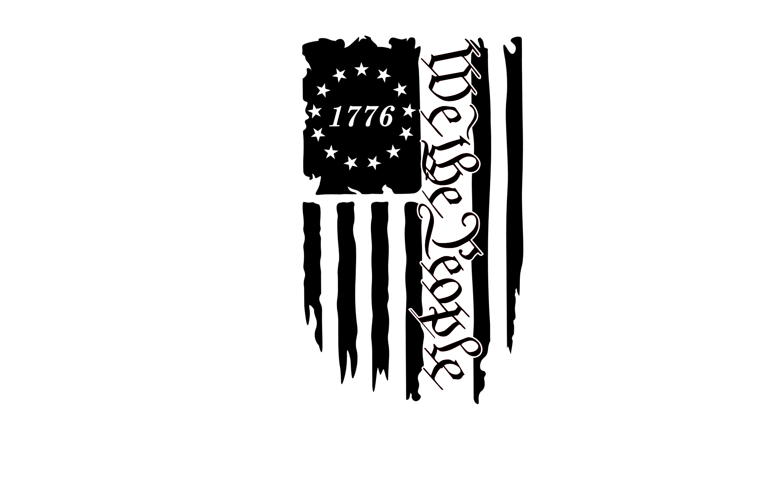 1776 We The People Distressed Flag Vinyl Sticker/Decal
