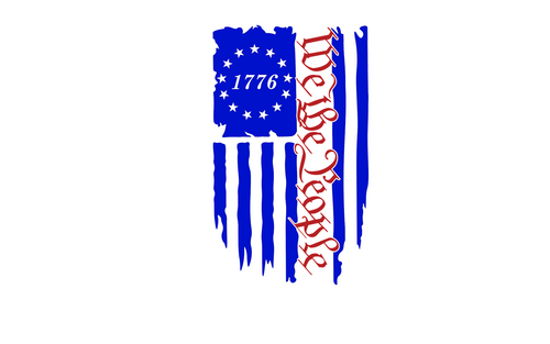 1776 We The People Distressed Flag Vinyl Sticker/Decal
